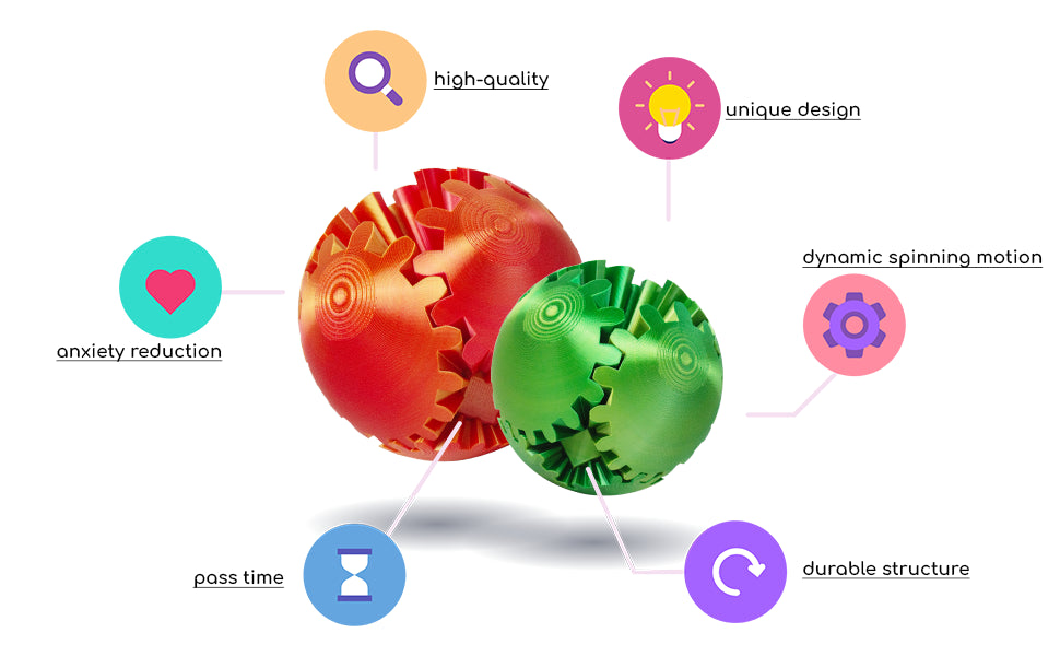Innovative 3D Rotating Gear Fidget Balls