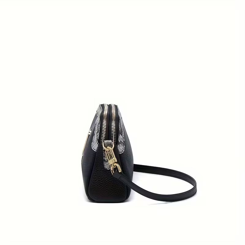 Birkin Inspired Genuine Leather Handbag - Dual Tone Snake Edition