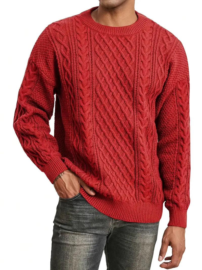 Hawthorne Acrylic Loose Knitted Aran Pullover Sweaters