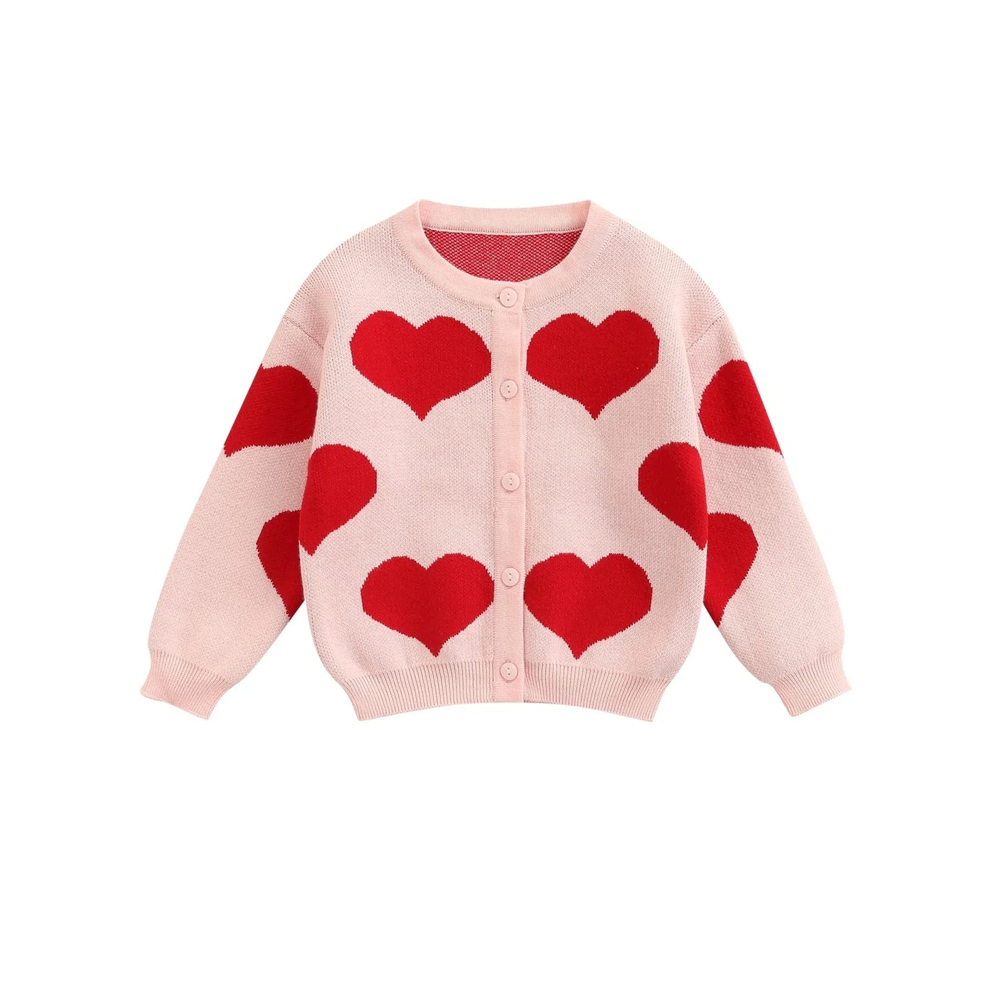 Heart Knitted Girls Cardigan