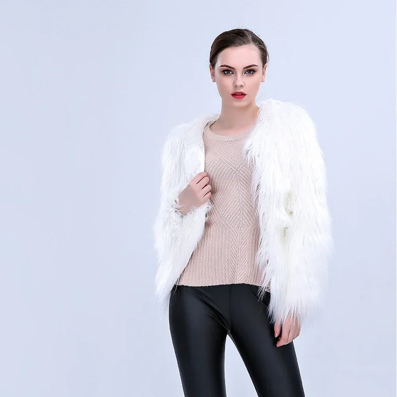 LED Faux Fur Valentine Coat