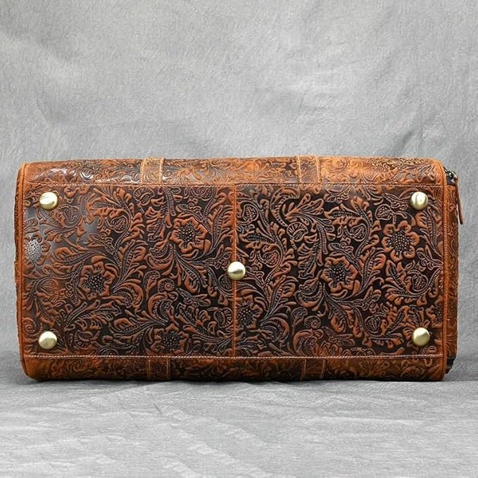 Vintage Crazy Horse Embossed Leather Weekend Bags