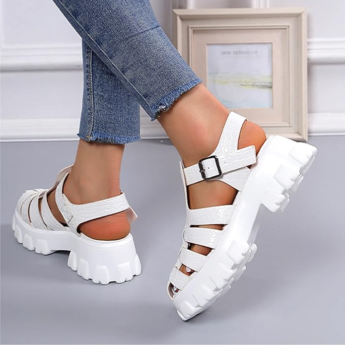 Omeslike Platform Roman Sandals
