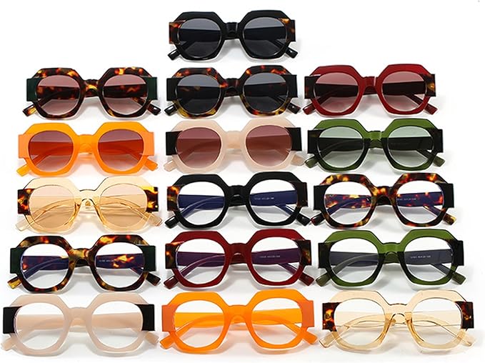 Ohemado Retro Flat-Top Round Designer Sunglasses