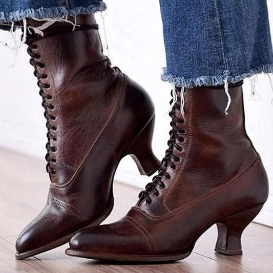 Victorian Retro Lace-Up Boots