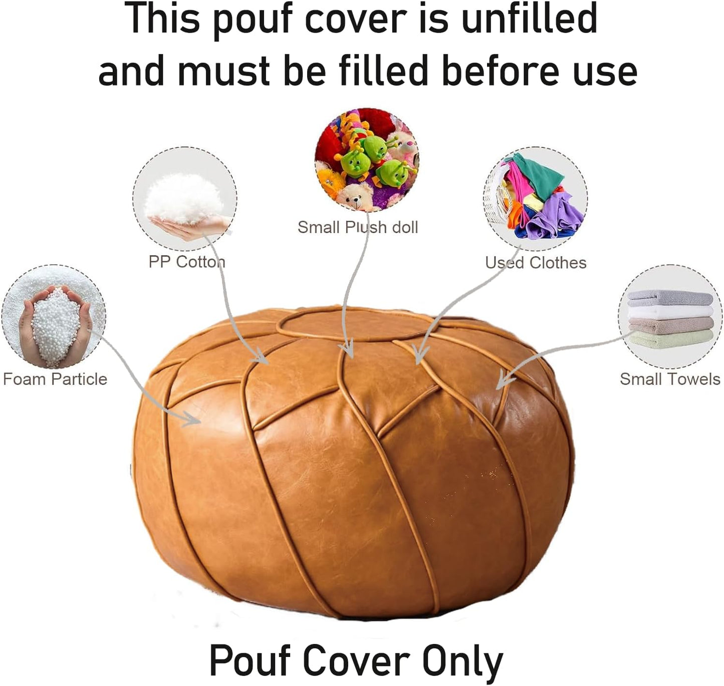 Moroccan Dual Purpose Vegan Leather Ottoman
