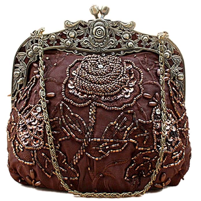 Rose Embroidered Sequin Retro Evening Bags