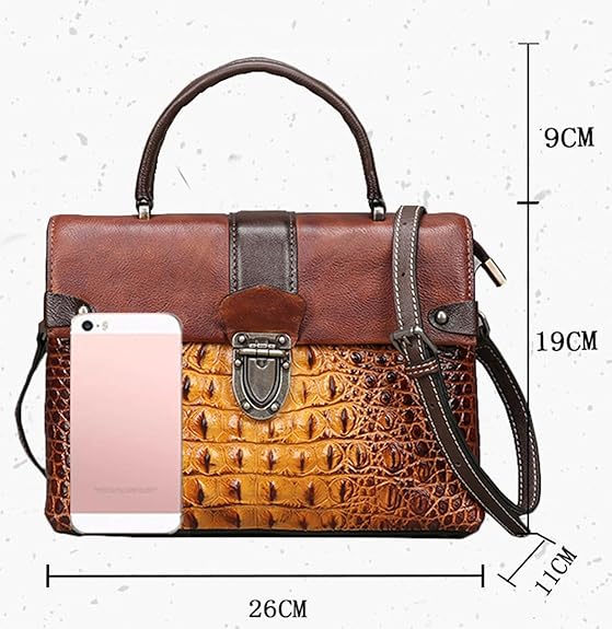 Vintage Leather Crocodile Embossed Handbags