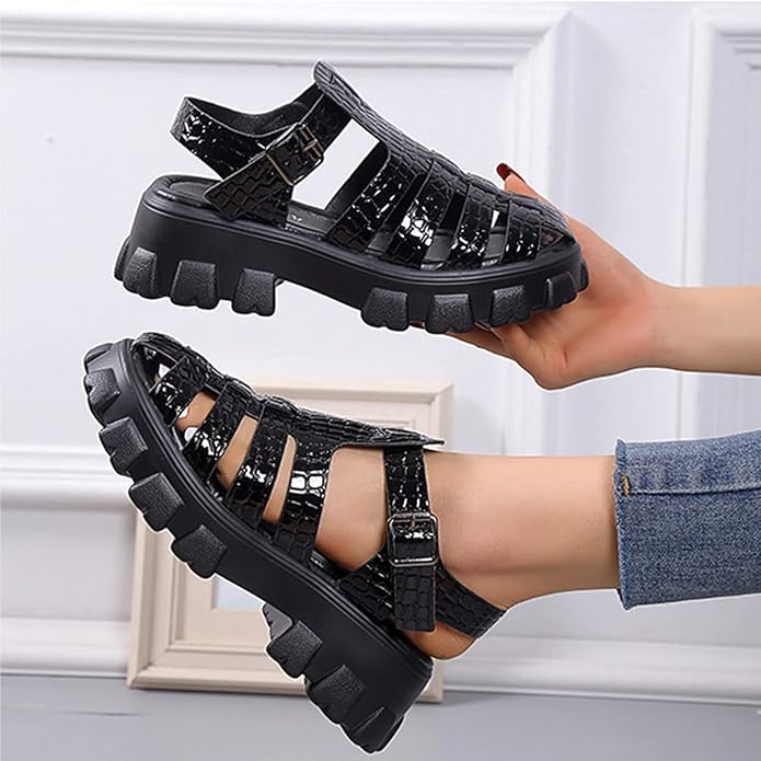 Omeslike Platform Roman Sandals