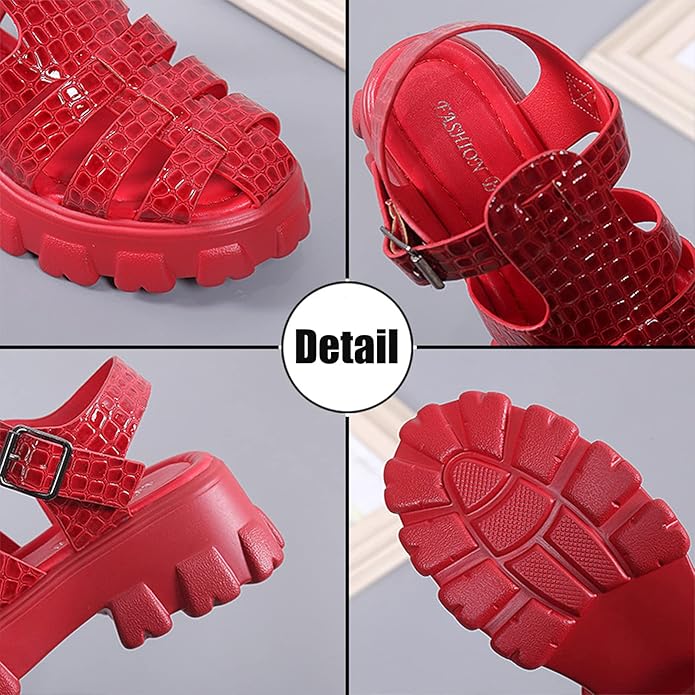 Omeslike Platform Roman Sandals