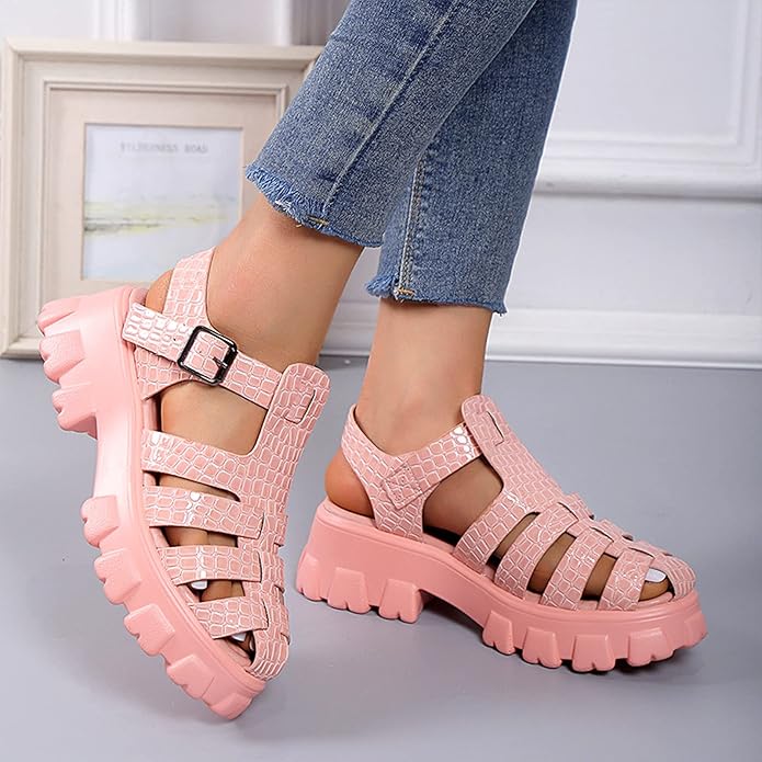 Omeslike Platform Roman Sandals