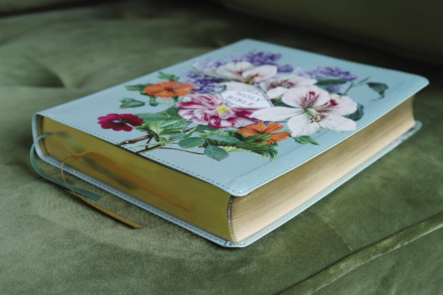 NASB Artisan Almond Floral Collection Bible