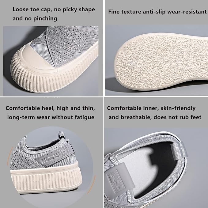 Platform Mesh Slip-On Sneakers