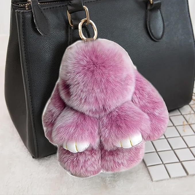 Sweet Life Bunny Lulu - Plush Rabbit Fur Key Ring and Tin