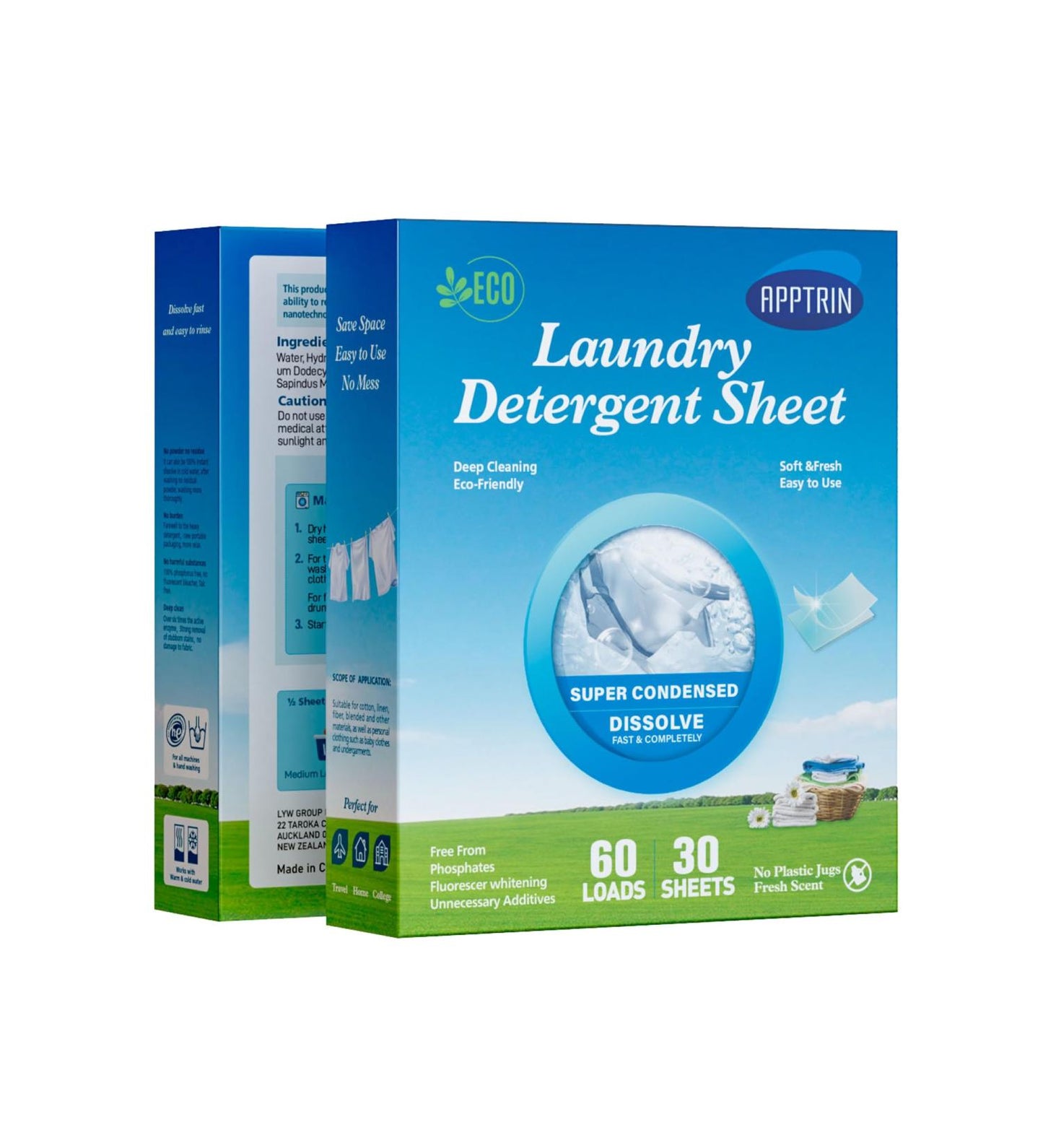 APPTRIN Eco Laundry Detergent Sheets