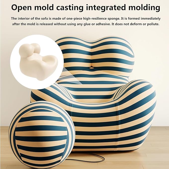 Ergonomic Leisure Ice Cotton Sofa + Ball Chairs