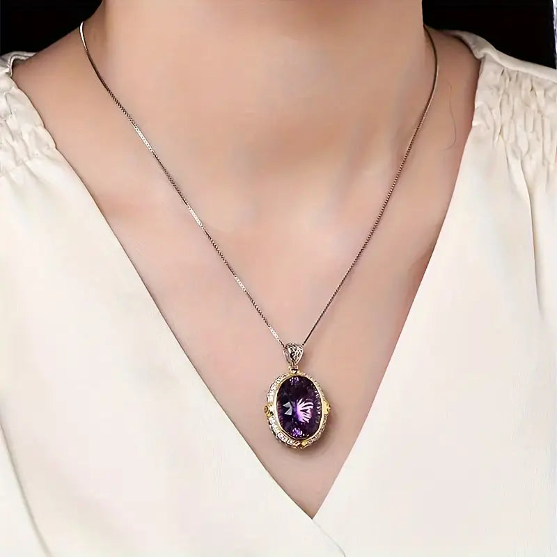BRIOUS Exquisite Oval Synthetic Crystal Pendants