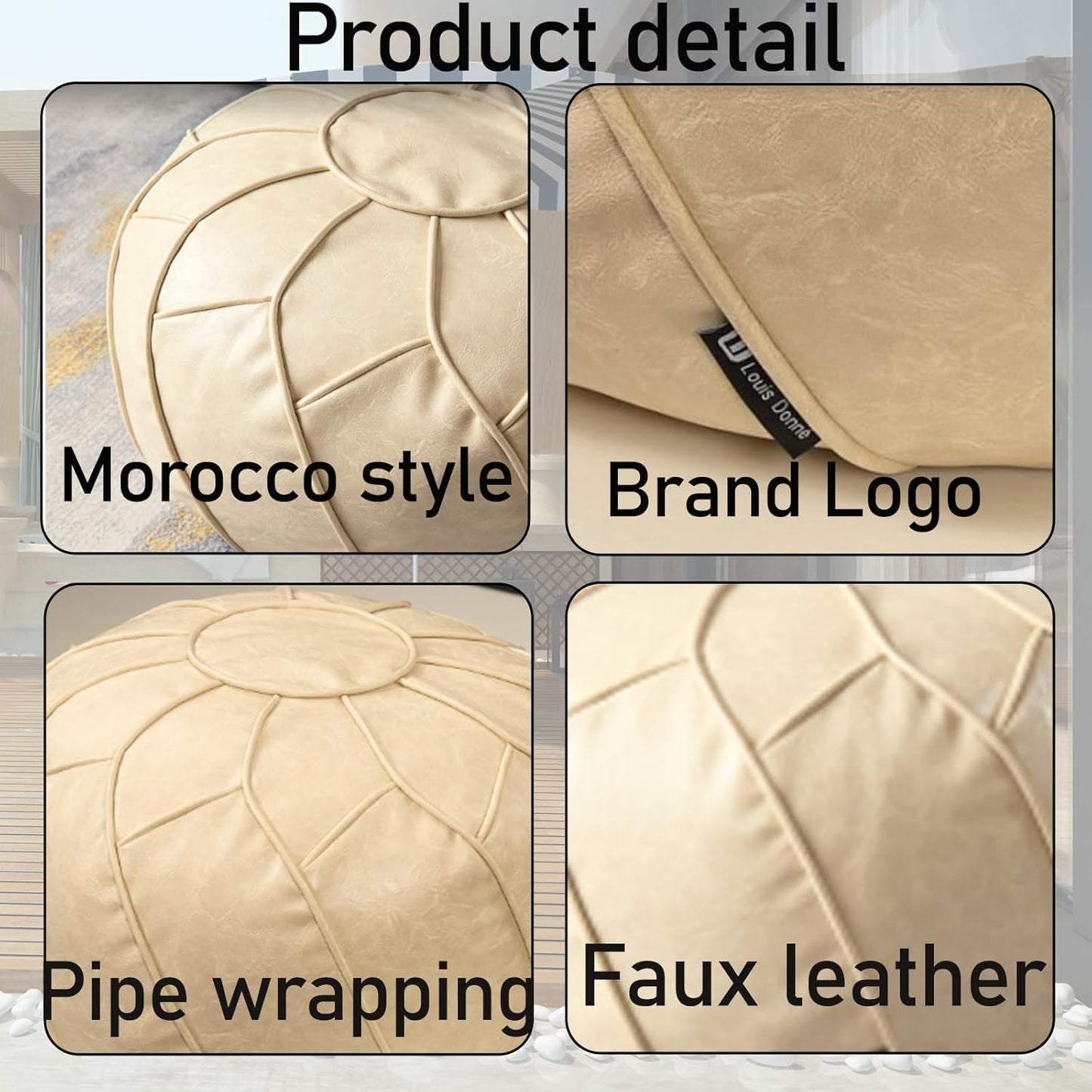 Moroccan Dual Purpose Vegan Leather Ottoman
