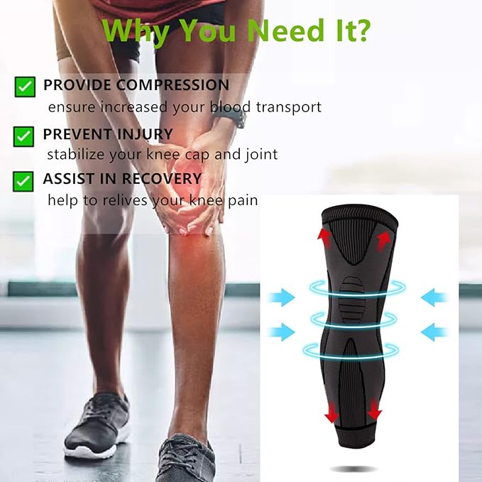 Terrifi Long Knee Brace Compression Sleeves