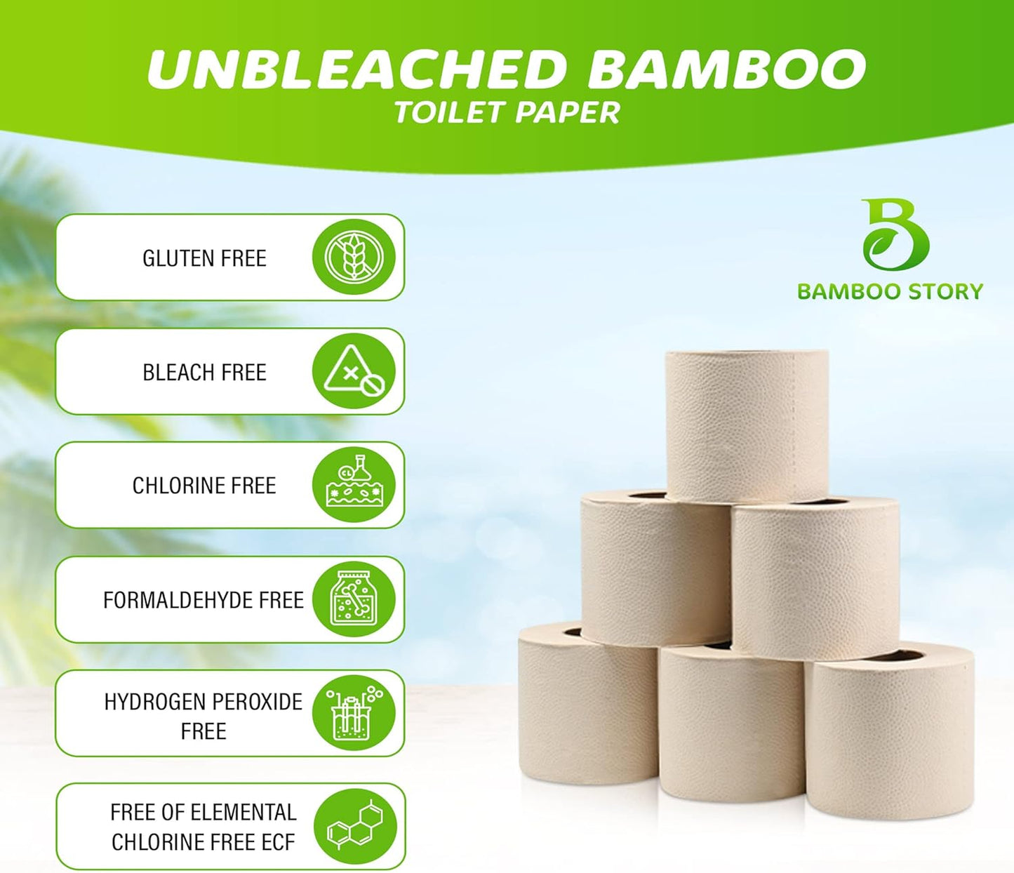 ECO Bamboo Thick 4 Ply Unbleached Toilet Paper