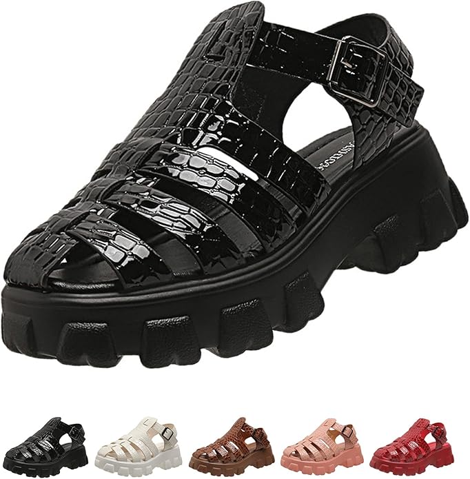 Omeslike Platform Roman Sandals