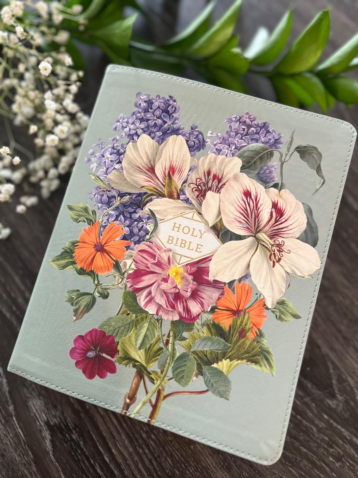 NASB Artisan Almond Floral Collection Bible