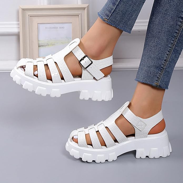 Omeslike Platform Roman Sandals