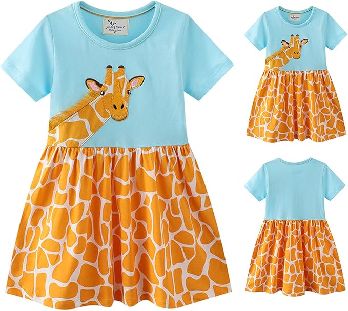Jumping Meters Giraffe Short Sleeve Dress