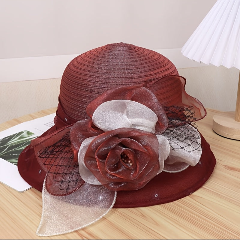 Versatile Two-Tone Floral Hats