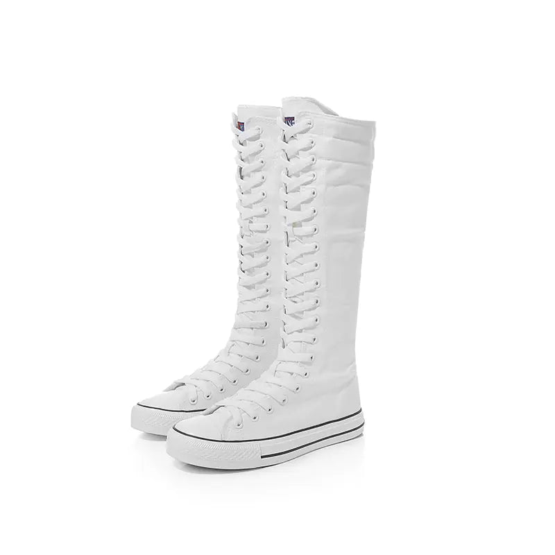 High-Top Canvas Moccasin Sneakers