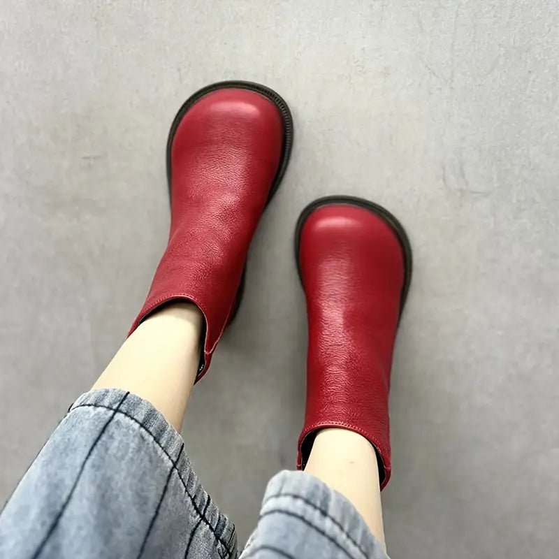 Genuine Leather Chelsea Ankle Boots