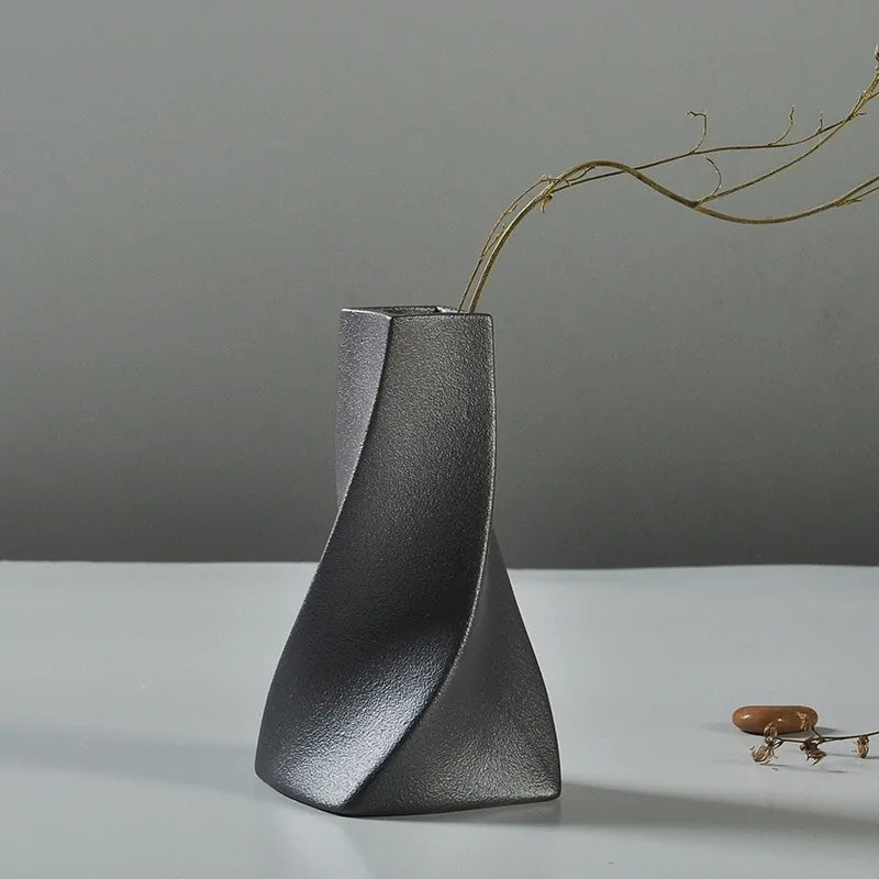 Minimalist Black Glaze Vases