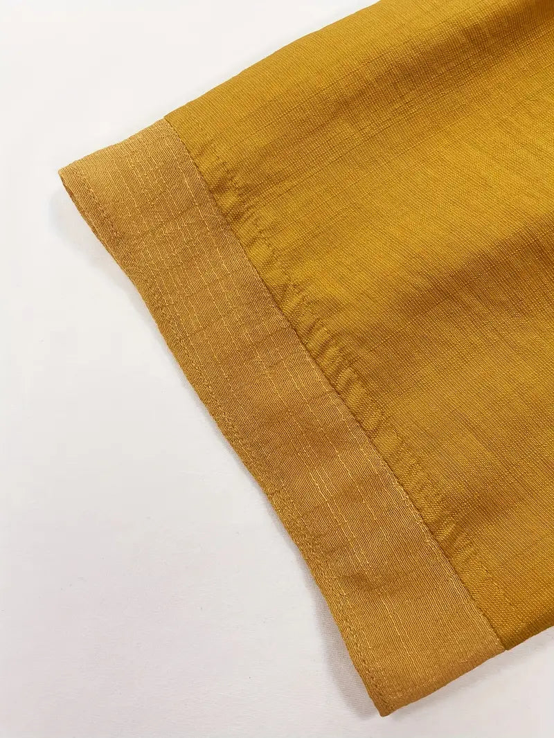 TADAMA Plus Size Mandarin Nehru Collar Top