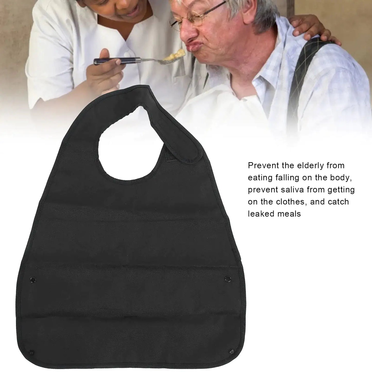 Adult Black Waterproof Soft Bibs