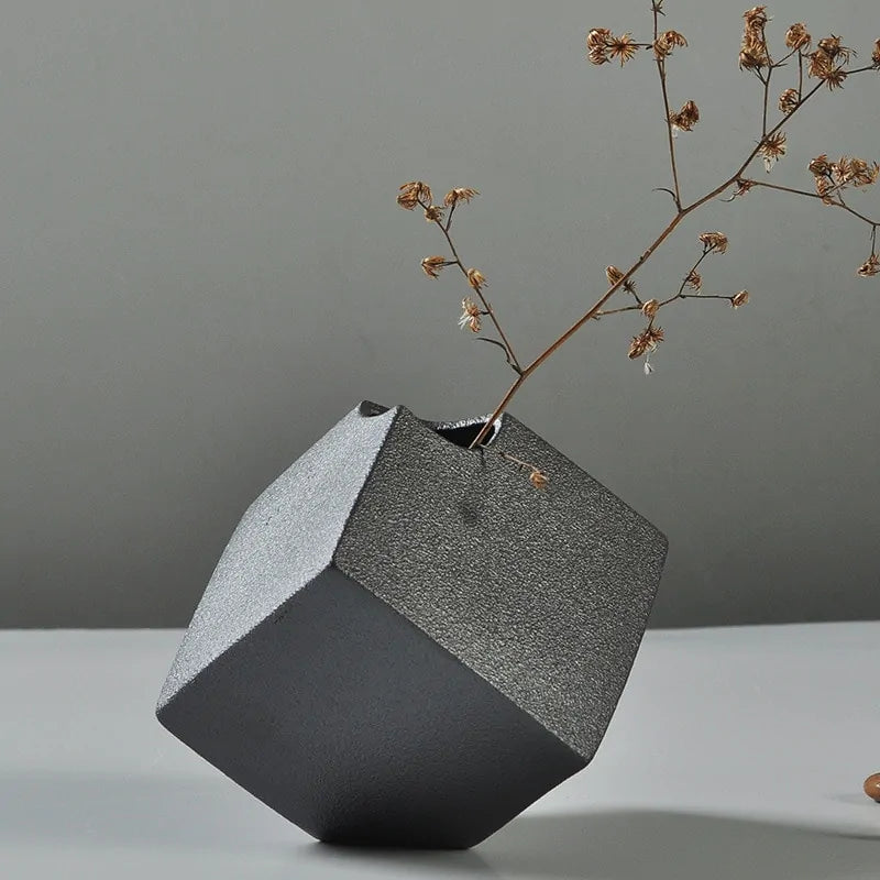 Minimalist Black Glaze Vases