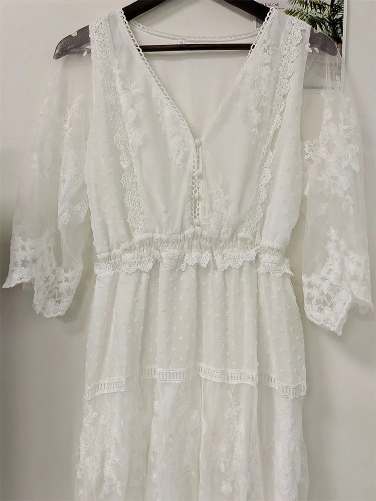 Chic White Lace Dress