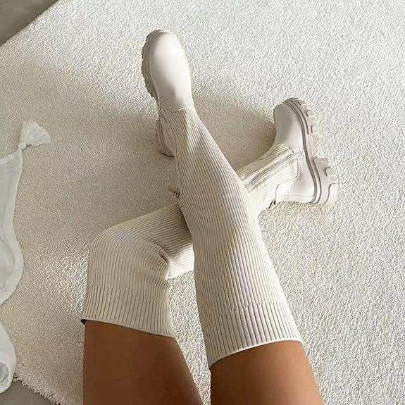 Platform Knitted Over-the-Knee Boots
