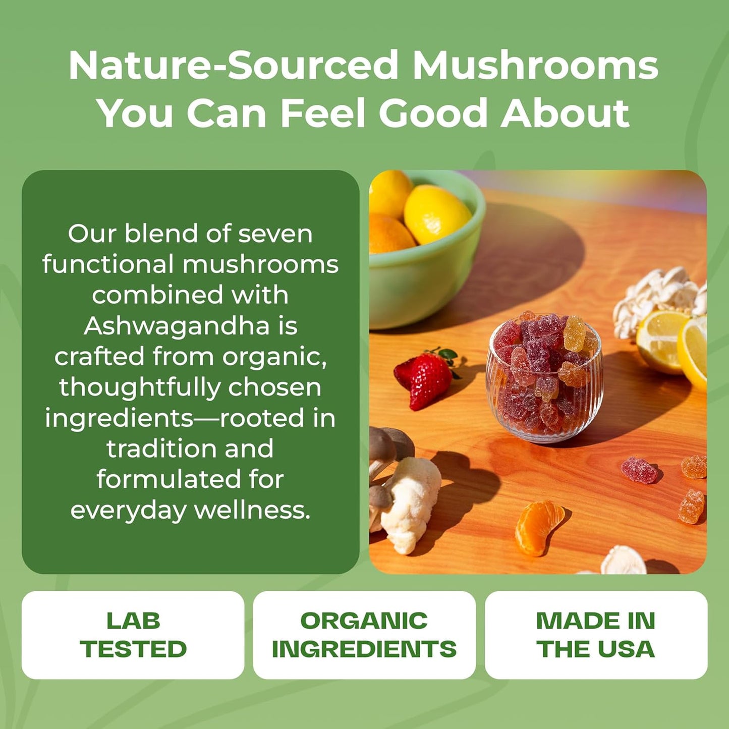 Mushroom Gummies - Organic & Functional with Ashwagandha