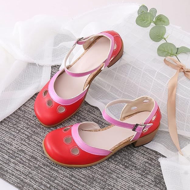 Mary Jane Retro Color Block Sandals