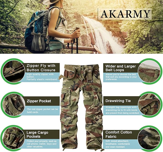 AKNAVY Camouflage Tactical Cargo Pants