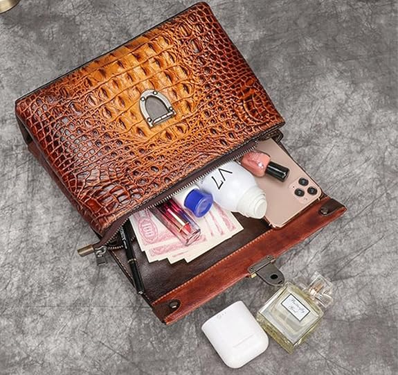 Vintage Leather Crocodile Embossed Handbags