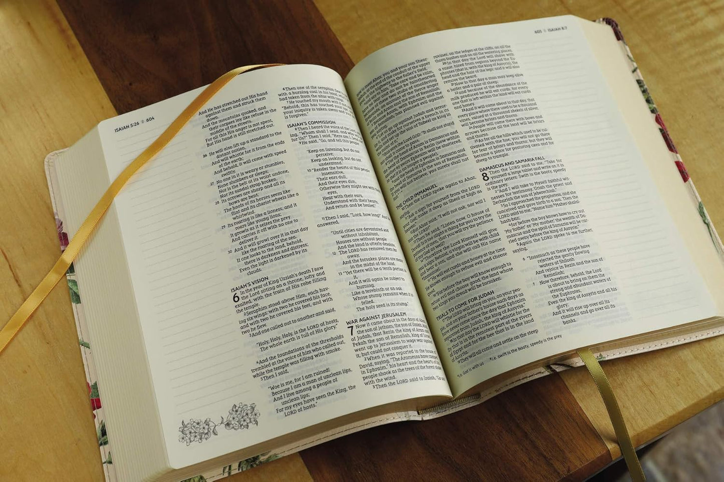 NASB Artisan Almond Floral Collection Bible