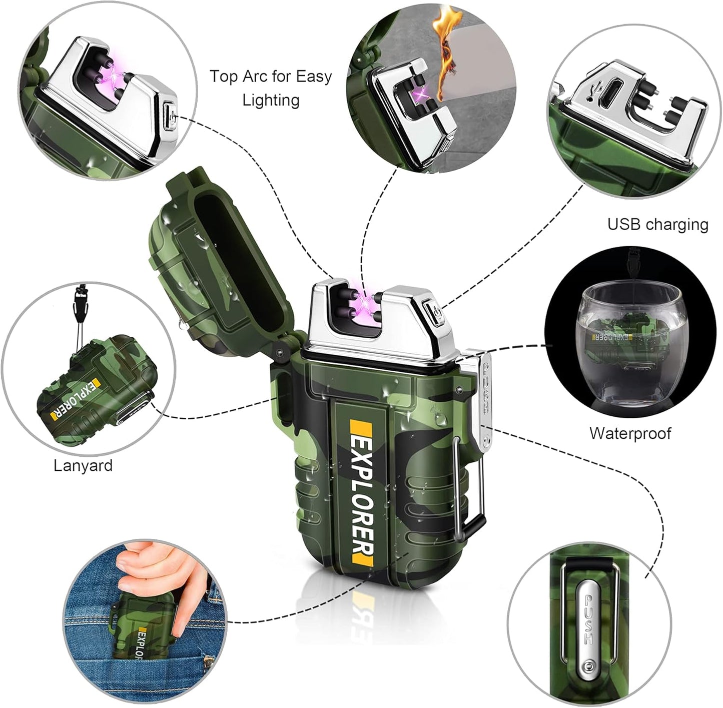 EXPLORER Dual Arc Plasma USB Lighter