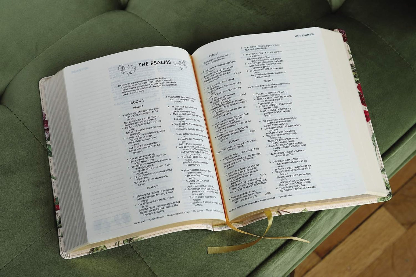 NASB Artisan Almond Floral Collection Bible