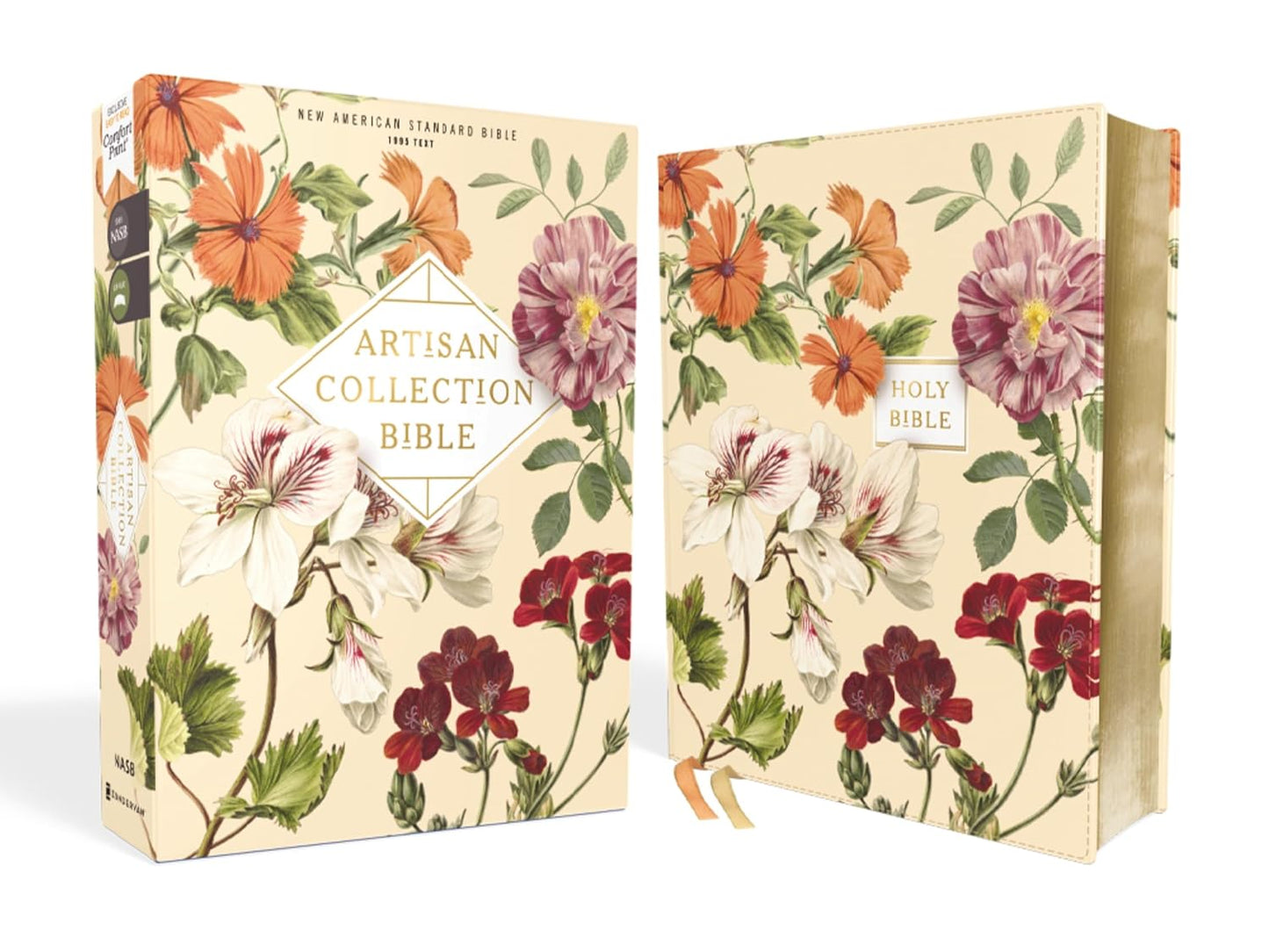 NASB Artisan Almond Floral Collection Bible