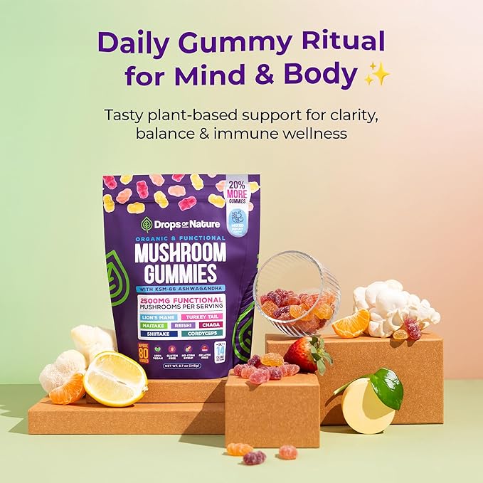 Mushroom Gummies - Organic & Functional with Ashwagandha