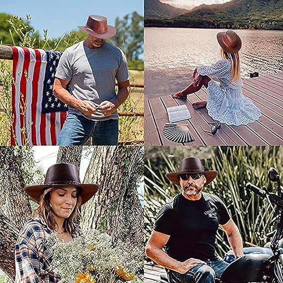 Azonee Cowboy Leather Hats