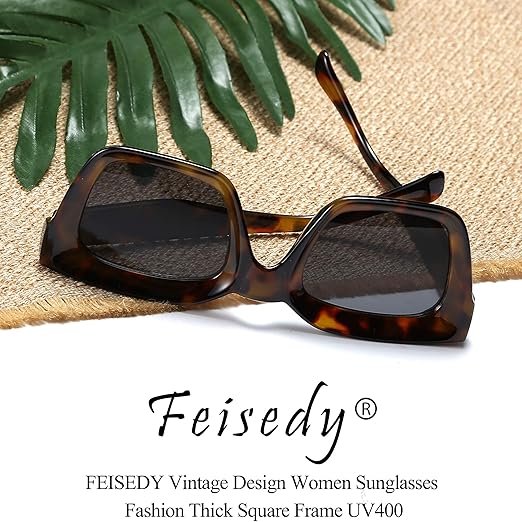 FEISEDY Luxury Square Sunglasses