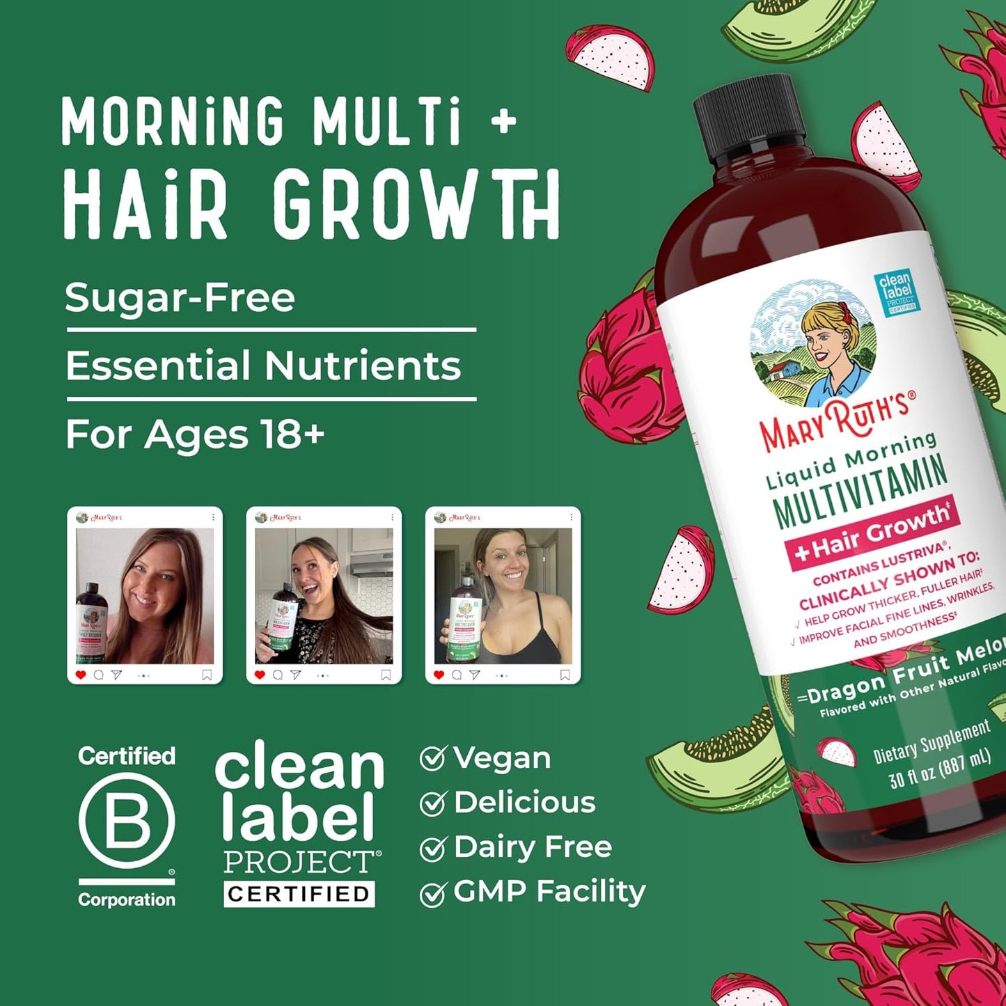 Mary Ruth's Liquid Morning Multivitamin + Hair Growth