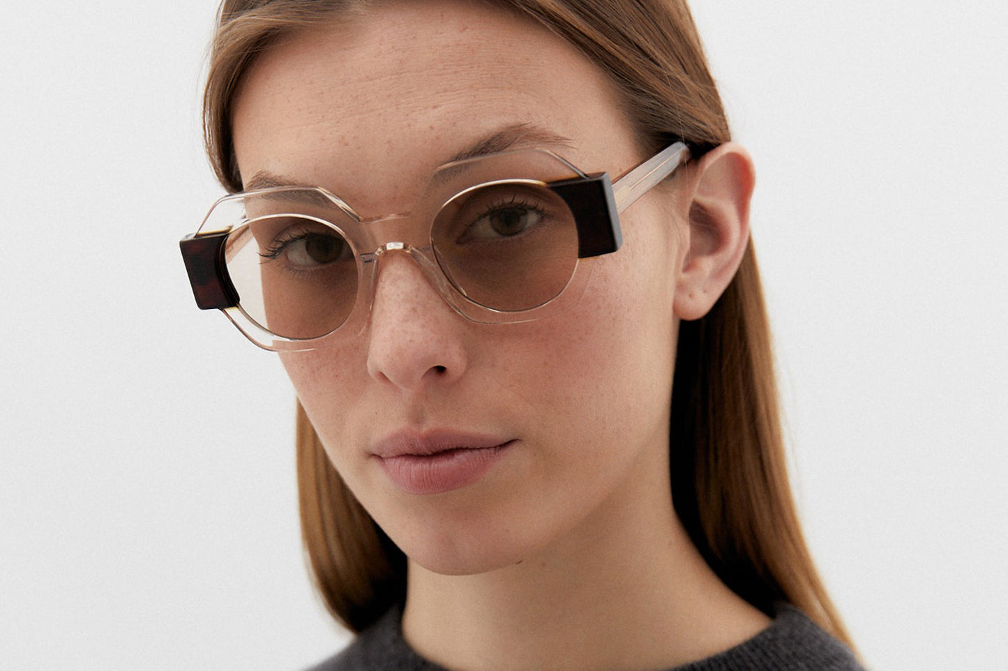 Ohemado Retro Flat-Top Round Designer Sunglasses